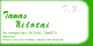 tamas milotai business card
